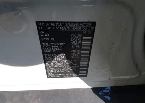 2015 Nissan Rogue S z USA, uszkodzony, nr VIN KNMAT2MV7FP592199